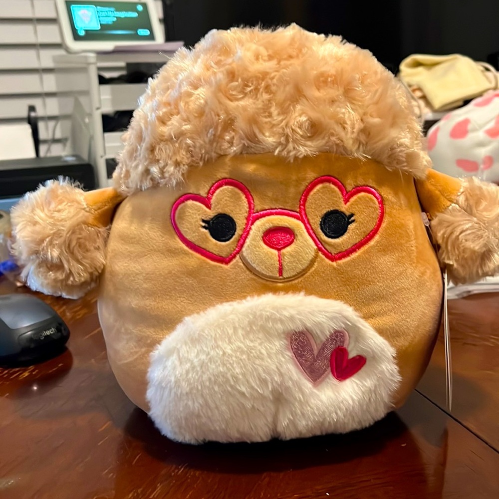 Valentines Squad Squishmallow (8 Inch, Jacinda Poodle (Glasses)